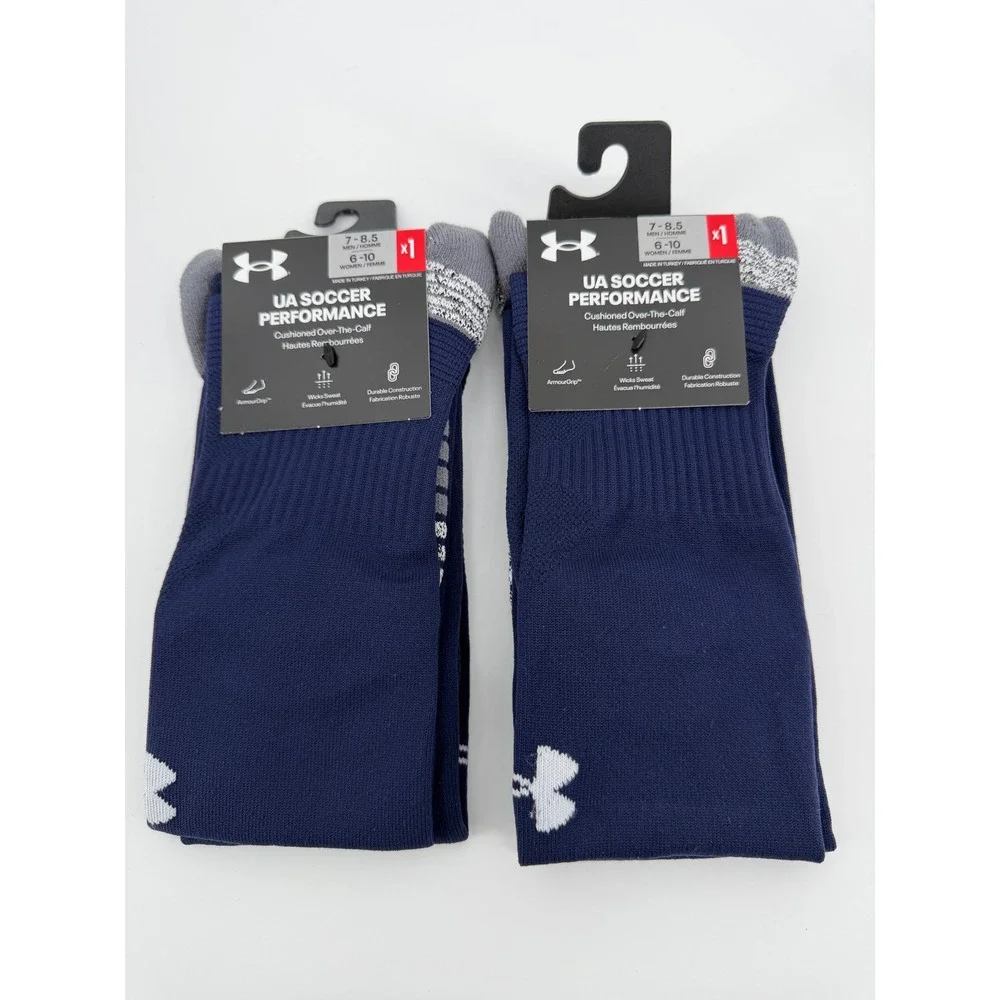 Under Armour UA Soccer Performance Over-The-Calf Socks 2 Pairs Midnight Navy 410